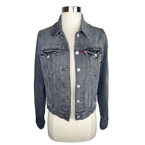 Levi Strauss & Co. Original Washed Black Denim Trucker Jacket - Size Small